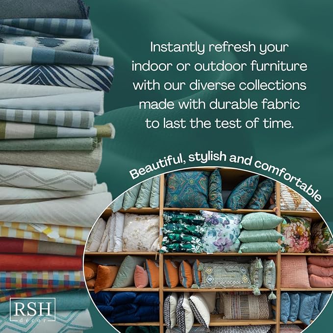 RSH DECOR Square Throw Pillows Set of 4, 20" x 20", Outdoor Pillows Waterproof, Outdoor Pillow Covers, Pillow Covers for Couch, Carena Multi, Made in USA