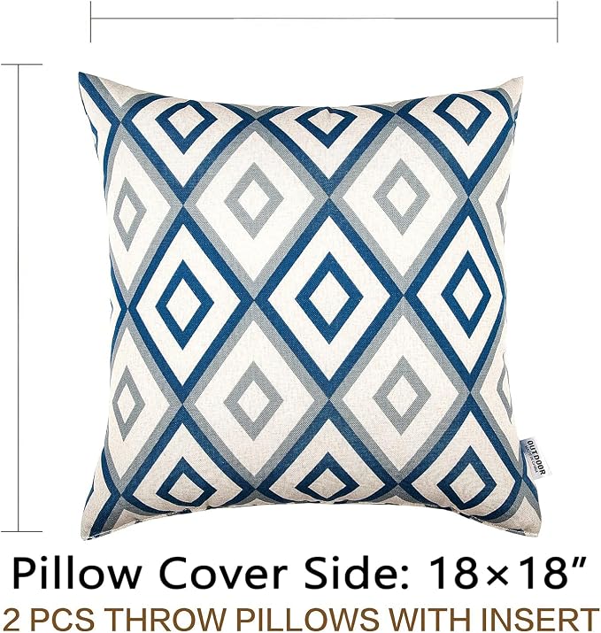 JMGBird Patio Pillows Waterproof Outdoor Pillows with Inserts Included | Outdoor Pillows Set of 2 with Inserts - 18x18 Waterproof Throw Pillows