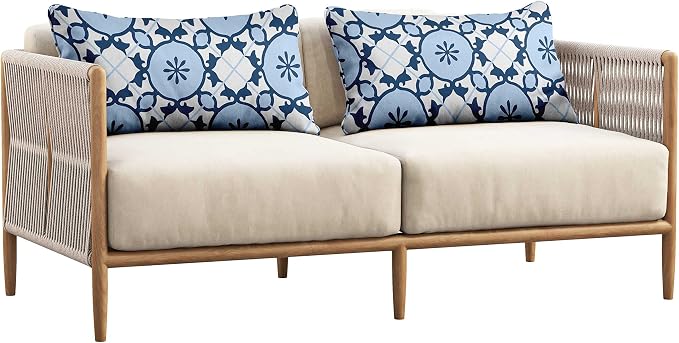 Indoor/Outdoor Polyester Fabric Lumbar Pillow Cover, All-Weather Waterproof Rectangular Cushion Case for Patio Furniture, 12 x 18 Set of 2 - Mandala-20