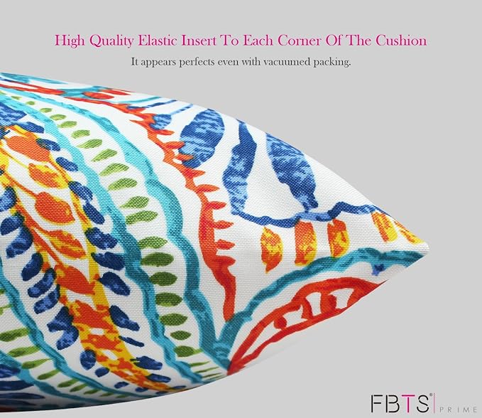 Outdoor Waterproof Decorative Throw Pillow Cover for Patio Furniture, 18x18 Inch Fade Resistant Patio Garden Cushion Cover for Couch Bed Sofa, Paisley Multi