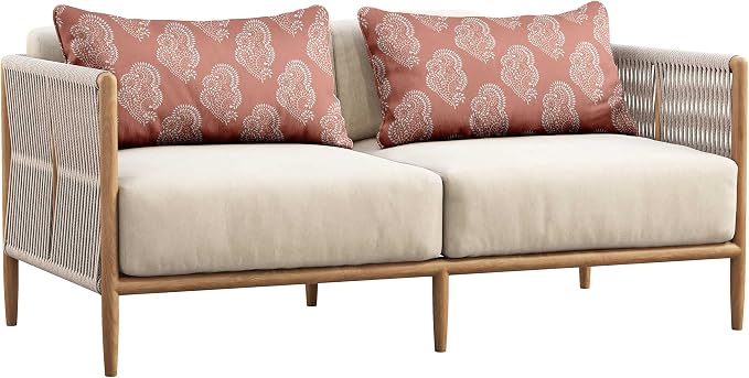 Indoor/Outdoor Polyester Fabric Lumbar Pillow Cover, All-Weather Waterproof Rectangular Cushion Case for Patio Furniture, 16 x 24 Set of 2 - Block-35