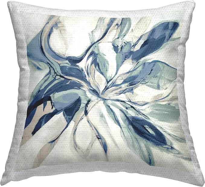 Stupell Industries | Asymmetrical Blue Abstraction, 18 x 18 | Outdoor Pillow, Made in USA - By Sarah Stockstill