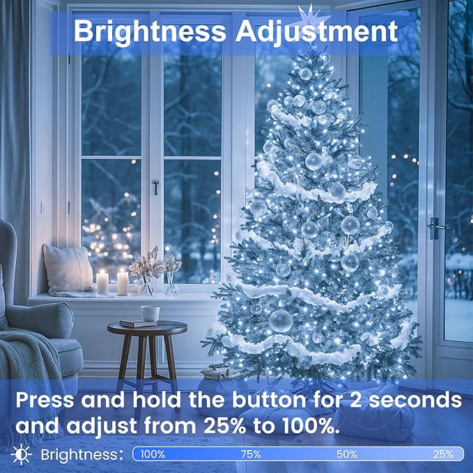 100 LED Connectable String Lights, 33FT Christmas Lights Outdoor Indoor | Multicolor, 13 Modes, Timer, Clear Wire Waterproof Twinkle Fairy Lights Plug in for Bedroom Classroom Patio Xmas Tree Decor