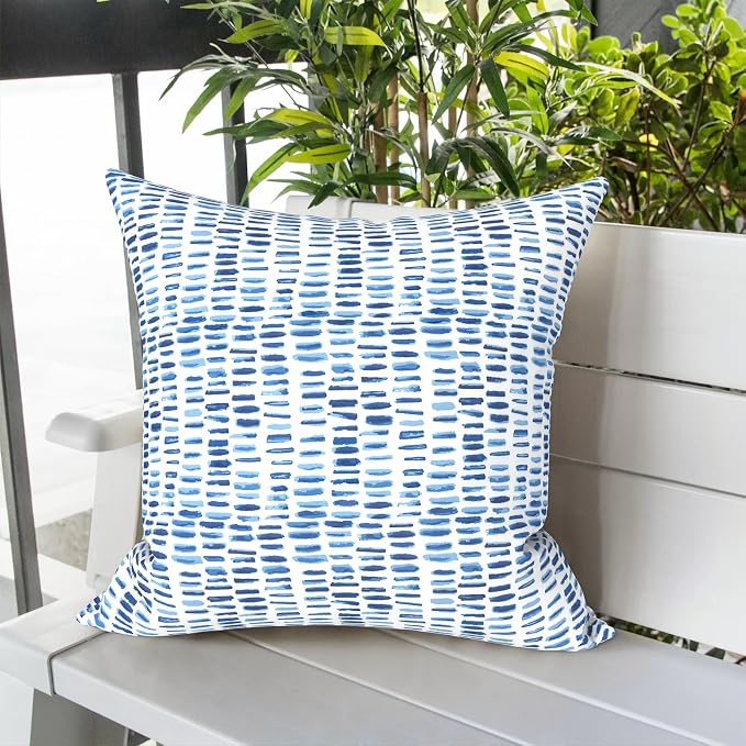 LVTXIII Outdoor Throw Pillows, Decorative Throw Pillows with Inserts, 20"x20" Square Pillows for Bed, Couch, Sofa and Patio Furniture, Set of 2, A Pebble Blue
