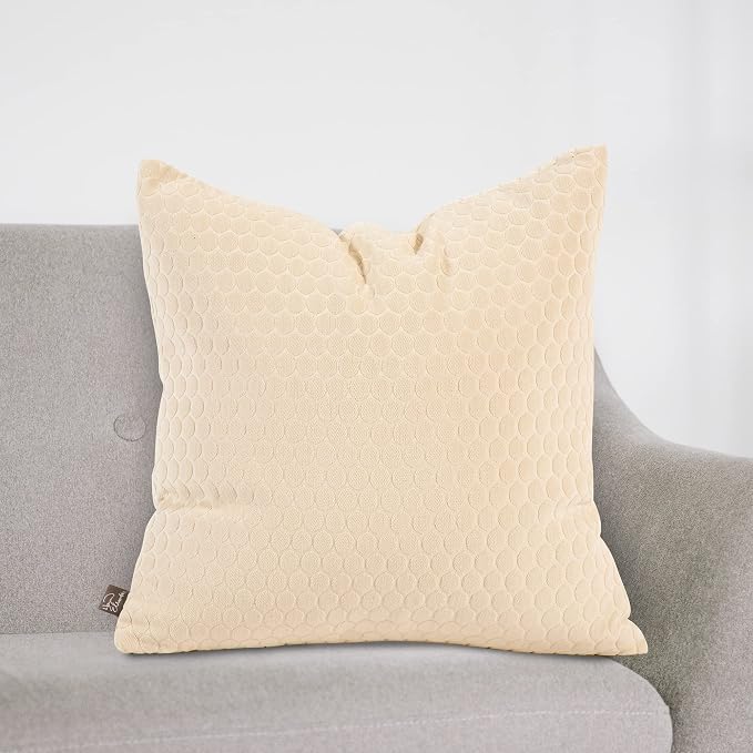 Howard Elliott Fluffy Square Throw Pillow, Premium Stuffer Decorative Comfortable Sleeper Cushion, Soft Square Pillow Insert for Bedroom, Couch & Sofa, 20 x 20 Inch, Deco Sand