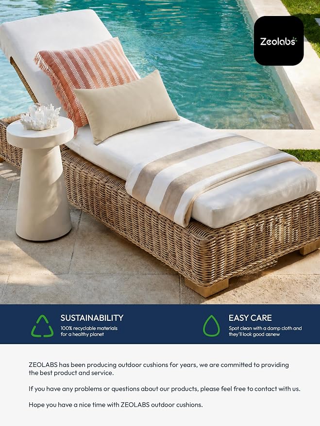 Indoor Outdoor Lumbar Pillows,Waterproof Outdoor Pillows Set of 4 for Patio Furniture,12×20 Inch, Beige