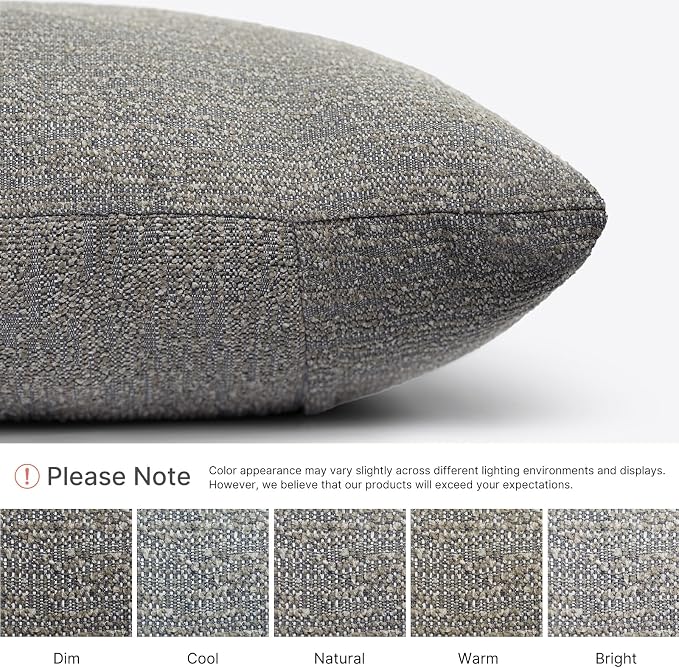 Outdoor Lumbar Pillow Set of 2 with Inserts, Outdoor Throw Pillow Water Resistant for Patio Furniture, 12x20 Inch Outdoor Pillows with Removable Zipper Cover
