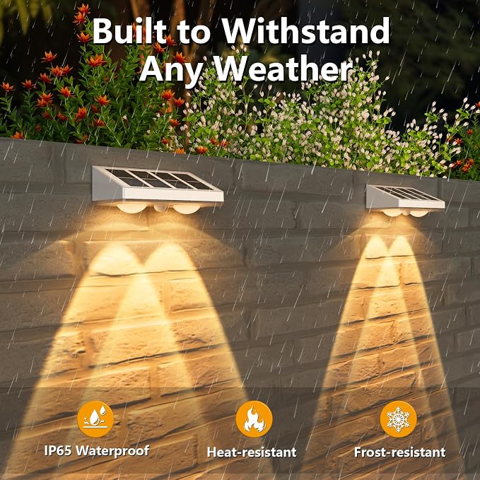 Solar Fence Lights,24 Pack Solars Deck Light,Warm White Color,Outdoor Bulb Waterproof Led IP65,Power Patio Lamp with Lenses for Outside/Backyard/Railing/Yard(White)
