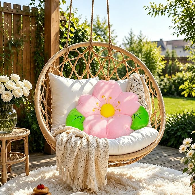 LANPU Sakura Outdoor Cushion, Plush Floral Pillow for Patio Furniture | Soft decorative pillow for balconies, sofas and porches. Adds floral charm to indoor and outdoor living spaces.