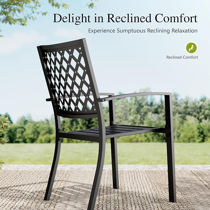 Sophia & William Patio Table and Chairs Set, Outdoor Dining Set for 8, 9 Piece Metal Patio Furniture, 57.5" Square Table with Wood-Like Tabletop(Diamond)