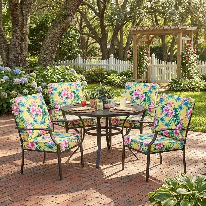BrylaneHome Bh Outdoor Performance 2-Section Deep Seating Cushion - Classic Red Cabana
