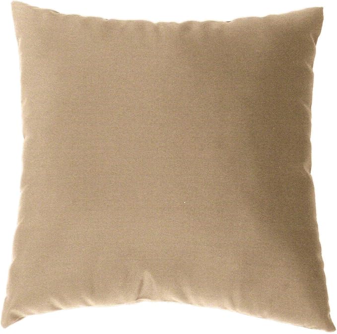 Cushion Source 17" x 17" Sunbrella Throw Pillow, Indoor/Outdoor Decorative Pillow, Fade and Water Resistant, Sunbrella Sand