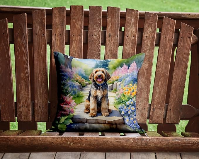 Caroline's Treasures Otterhound Spring Path Throw Pillow Machine Washable, Indoor Outdoor Decorative Pillow for Couch, Bed or Patio, 14Hx14W