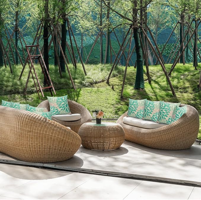 JMGBird 18x18 Throw Pillow Waterproof Outdoor Pillows with Inserts Included | Pack of 2 Waterproof Throw Pillows with Insert 18×18 Inch Weather-Resistant Decorative Cushions for Patio Furniture