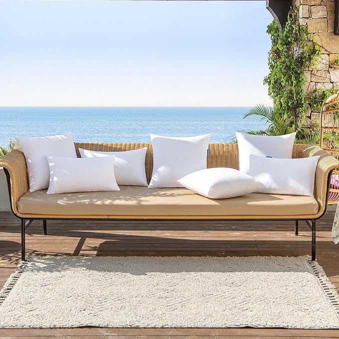MIULEE 12x20 Inch Outdoor Pillow Insert Throw Pillow Insert | Water-Resistant Premium Outdoor Pillow Stuffer Sham Rectangle for Couch Sofa Patio Furniture Cushion Porch Swing