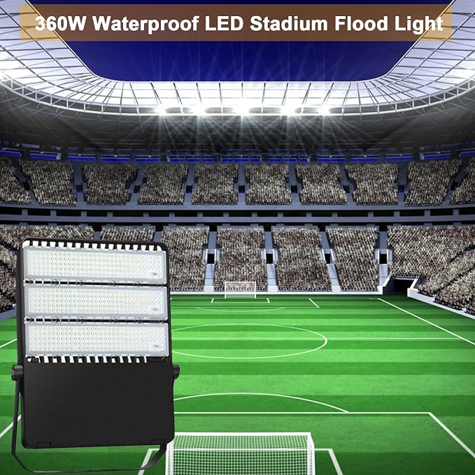 ledmo 360W LED Flood Light Super Bright 42000LM 5000K | Adjustable Mount Outdoor Stadium Lights LED Arena Lights Commercial Lighting Fixture for Garage,Yard