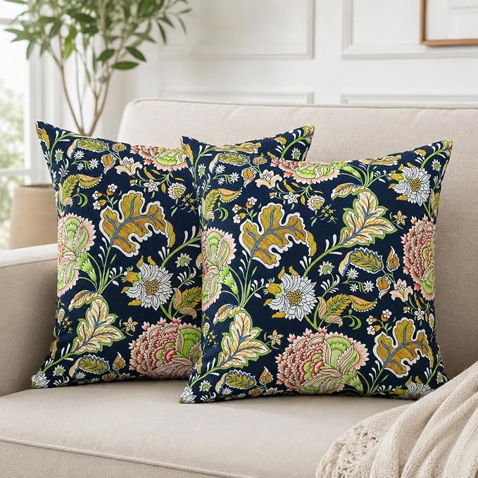 Outdoor Throw Pillows 18×18 Inch Pack of 2 Waterproof Decorative Patio Pillows with Inserts, Square Pillows for Couch, Sofa and Patio Furniture