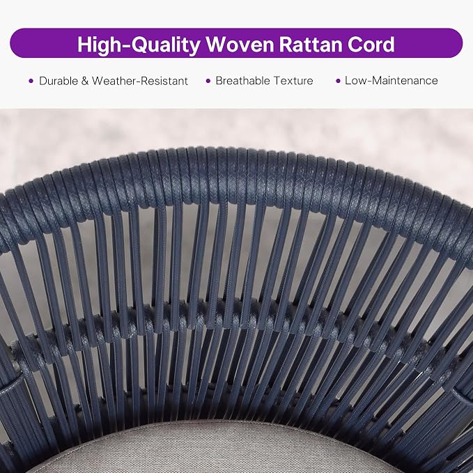 PURPLE LEAF Outdoor Dining Set for 10 with Waterproof Furniture Cover All Weather Patio Dining Set with Rectangular Aluminum Table and Wicker Dining Chairs for Garden Deck Backyard Kitchen, Grey