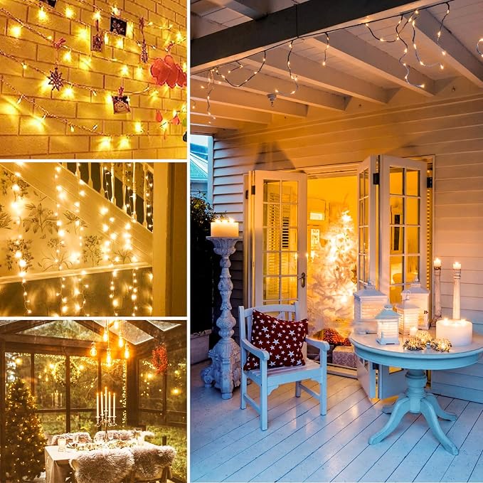 500 LED String Lights, 180FT Super-Long Christmas Lights Outdoor Indoor | Warm White, 13 Modes, Timer, Clear Wire Waterproof Twinkle Fairy Lights Plug in for Bedroom Classroom Patio Xmas Tree Decor