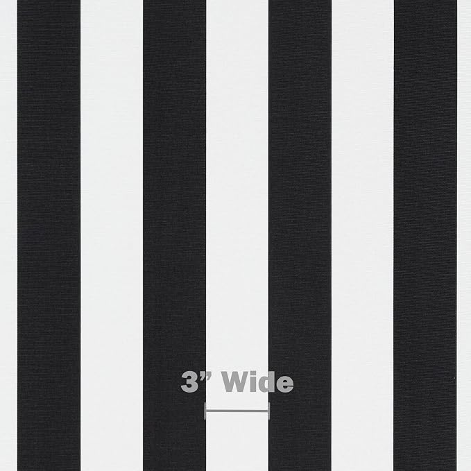 RSH Decor Neck Roll Pillows Set of 2, 20"x6" Outdoor Bolster Pillows Waterproof, Black & White Stripe Outdoor Pillow Inserts for Patio Furniture, Porch, Couch & Bed, Made in USA