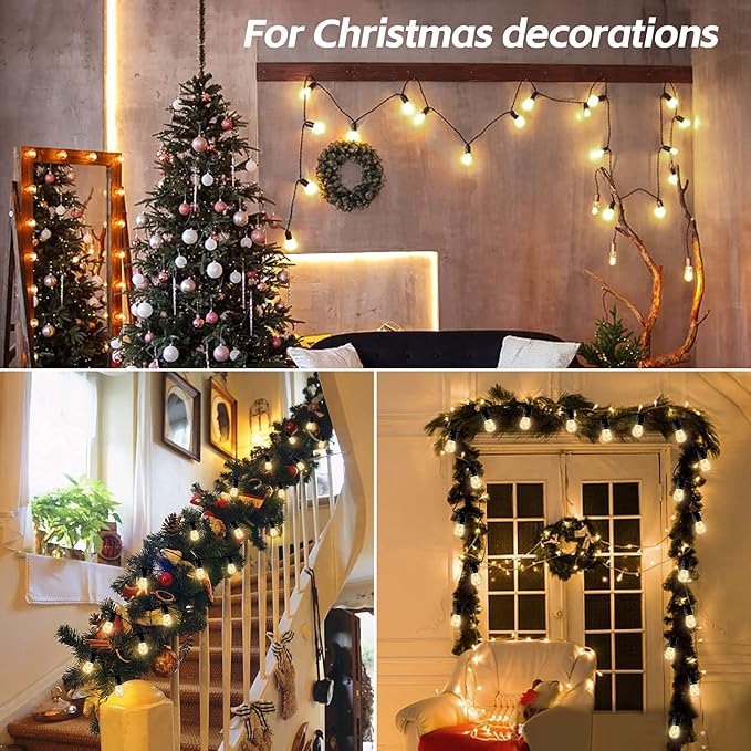 24.6Ft USB Powered String Lights,10 LED Bulb Waterproof&Shatterproof | Outdoor Camping String Light Dimmable Brightness with Swith for Tents,Patio,Backyard and Holidays,2700K Warm White