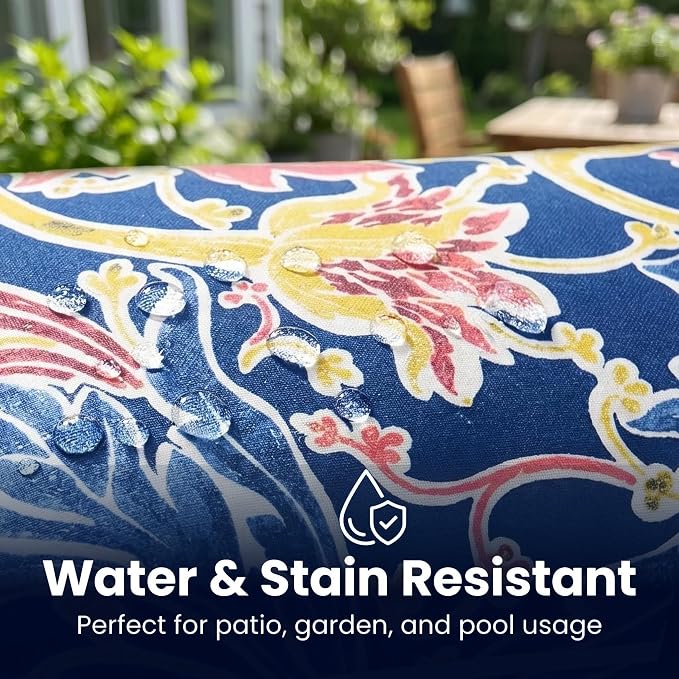 JMGBird Outdoor Lumbar Pillows Outdoor Accent Pillows for Outdoor Furniture | Water-Resistant Outdoor Pillows, 18x18 inch Pomegranate Pattern Throw Pillows with Inserts for Patio Furniture