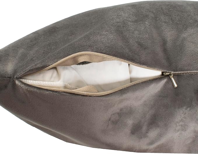 Howard Elliott Collection Fluffy Square Throw Pillow, Premium Stuffer Decorative Comfortable Sleeper Cushion, Soft Square Pillow Insert for Bedroom, Couch & Sofa, 20 x 20 Inch, Bella Pewter