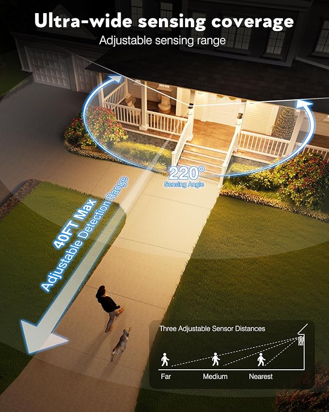 VIANIS Brown Motion Sensor Exterior Lighting Fixtures, Oil Rubbed Bronze Outdoor Garage Lights Wall Mount Sconce, Outdoor Wall Lantern for Garden, Patio, Front Door, Outside Porch Lights for House