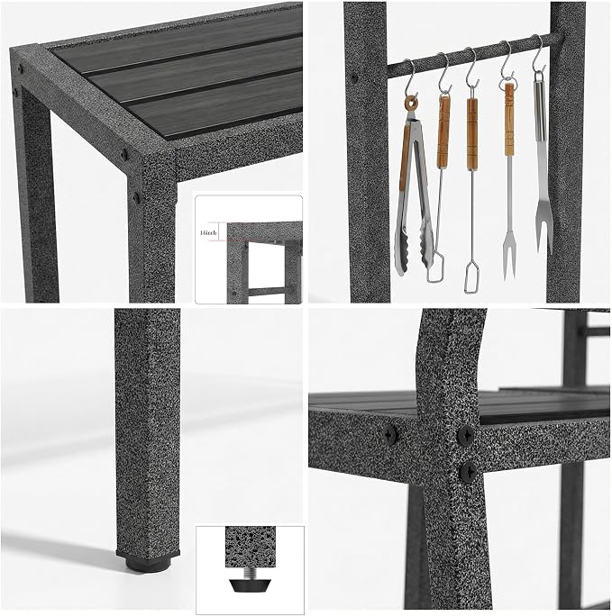 3Pcs Outdoor Patio Bar Set, 55" Rectangular High Top Table and Chairs Set with 2 Cushioned Bar Stools & Cover,Metal Pub Height Bistro Table Set for Balcony, Backyard, Porch, Deck,Garden, Pool