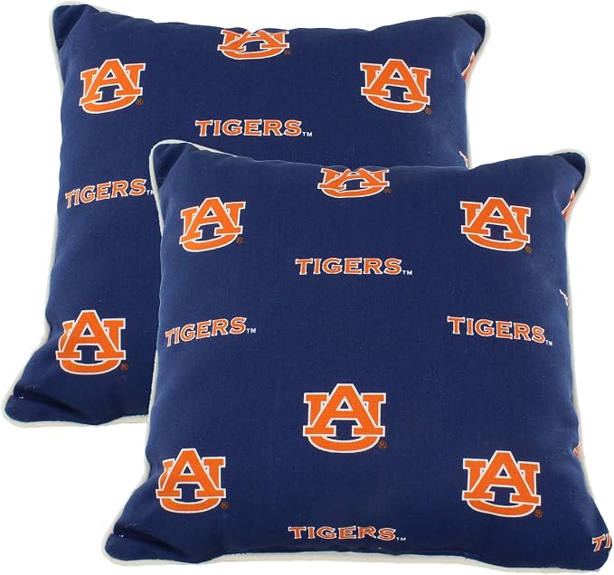College Covers Auburn Tigers Outdoor Decorative Pillow Pair-(2) 16" x 16" Pillows
