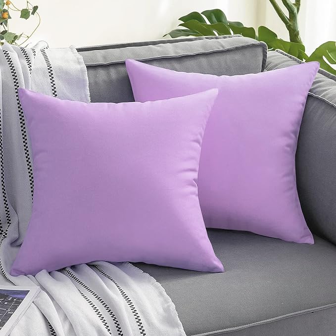 VAKADO Outdoor Waterproof Throw Pillow Covers 26X26 Set of 2 Decorative Purple Patio Furniture Cushion Cases Outside Decor for Couch Garden Bench Porch