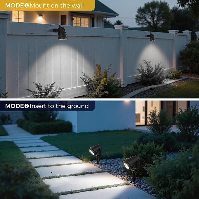 L LOHAS LED 5W Dusk to Dawn Outdoor Spotlight 6000K Landscape Light 1 Pack | Cool White Outdoor Landscape Lighting with Auto Sensor, Waterproof Yard Spotlight for Garden, House and Pathway Lighting