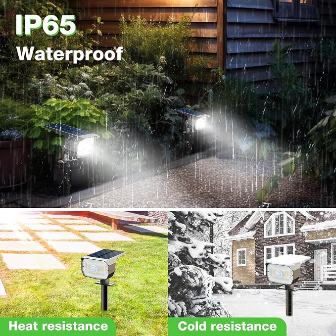 nipify Solar Lights Outdoor Waterproof, Motion Sensor Spot Landscape Light | 4 Pack/3 Modes/56 LED, Cool White, Waterproof, Solar Powered, Landscaping, Lighting for Outside Pathway Yard Garden Walkway