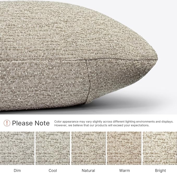 Outdoor Lumbar Pillow Set of 2 with Inserts, Outdoor Throw Pillow Water Resistant for Patio Furniture, 12x20 Inch Outdoor Pillows with Removable Zipper Cover