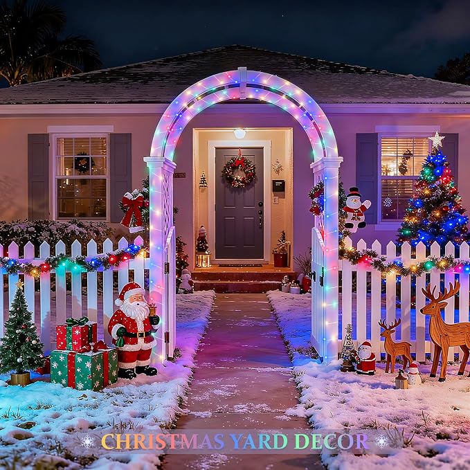 JMEXSUSS 2 Pack Solar Fairy Lights, Each 33FT 100 LED, Multi-Colored | Outdoor Waterproof, 8 Modes Solar Christmas String Lights for Outside Yard Patio Tree Garden Christmas Decorations