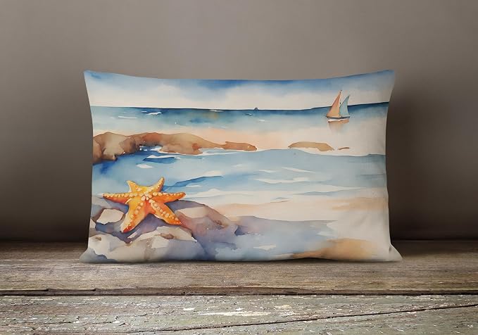 Caroline's Treasures DAC2830PW1216 Starfish Throw Pillow Machine Washable, Indoor Outdoor Decorative Pillow for Couch, Bed or Patio, 12HX16W