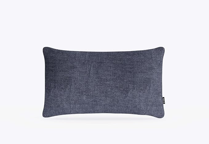 Outer Outdoor Throw Pillow with OuterWeave Performance Fabric, Decorative Outdoor Pillow for Patio & Outdoor Furniture, Includes Machine Washable Pillow Cover and Insert - Deep Sea Navy, 12"x20"