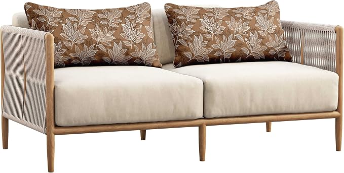 Indoor/Outdoor Polyester Fabric Lumbar Pillow Cover, All-Weather Waterproof Rectangular Cushion Case for Patio Furniture, 12 x 18 Set of 2 - Asian Leaves-71