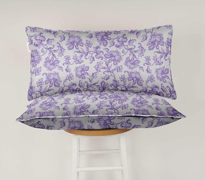 Indoor/Outdoor Polyester Fabric Lumbar Pillow Cover, All-Weather Waterproof Rectangular Cushion Case for Patio Furniture, 12 x 20 Set of 2 - Florals-81