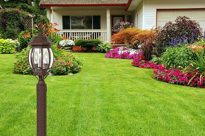 Nuvo Lighting 60/898 Traditional Three Light Post Mount from Central Park Collection in Bronze/Dark Finish