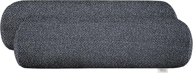 RSH DECOR: Sunbrella Neck Roll Pillows Set of 2 | 24” x 8” | Outdoor Bolster for Patio, Deck, Porch, or Poolside Chairs | Fade & Water-Resistant | Made in USA (Calder Midnight Indigo)