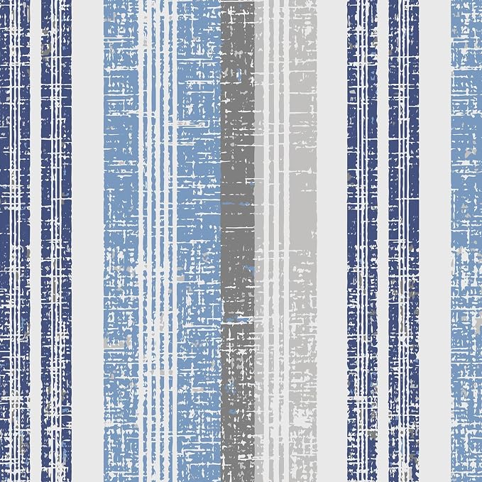LVTXIII Outdoor Lumbar Pillow Covers Set of 2 Patio Decorative Pillow Cases, Water Repellent Lumbar Cushion Cases for Sofa, Patio Couch Garden Use, 12x20 Inch, Stripe Layered Blue