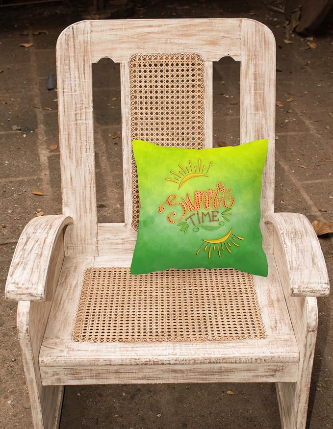 Caroline's Treasures BB7453PW1818 Summer Time Fabric Decorative Pillow Machine Washable, Indoor Outdoor Decorative Pillow for Couch, Bed or Patio, 18Hx18W