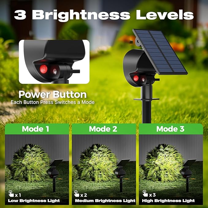 nipify Solar Spot Lights Outdoor Waterproof, Landscape Spotlights | Cool White, 8 Pack/53 LED/3 Modes, Adjustable Solar Panels, Auto On/Off, Uplights Lighting for Outside Tree Yard Flag Garden