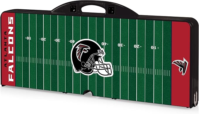 PICNIC TIME NFL Picnic Table Portable Folding Table with Seats and Umbrella