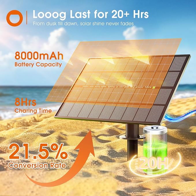 addlon 100FT(2FT) Solar String Lights Outdoor, with 50 Bulbs, Last 20+ Hrs | USB Charging, IP65 Waterproof. Dimmable Timer via Remote. Memory, 3 Modes, 2700K Warm White. Easy Install for Patio, Porch.