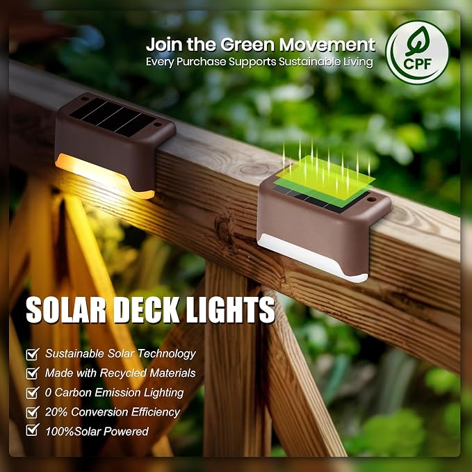 SOLPEX Solar Deck Lights Outdoor 16 Pack,Step Light Waterproof,Warm White | Led Solar lights for Outdoor Stairs,Step,Fence,Yard,Patio and Pathway