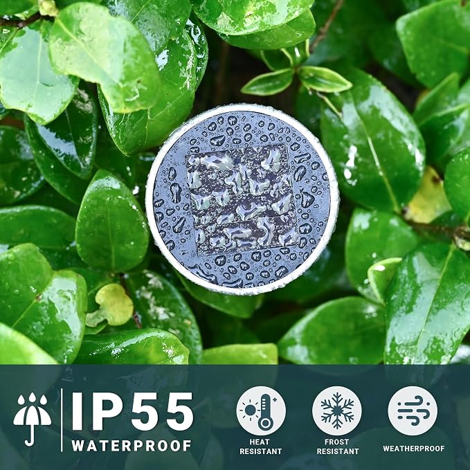 SOLPEX 16 Pack Solar Lights Outdoor, Stainless Steel Solar Pathway Lights | Solar Lights Outdoor Waterproof ,LED Landscape Lighting Walkway for Landscape/ Patio/Lawn/Yard/Driveway-Cold White