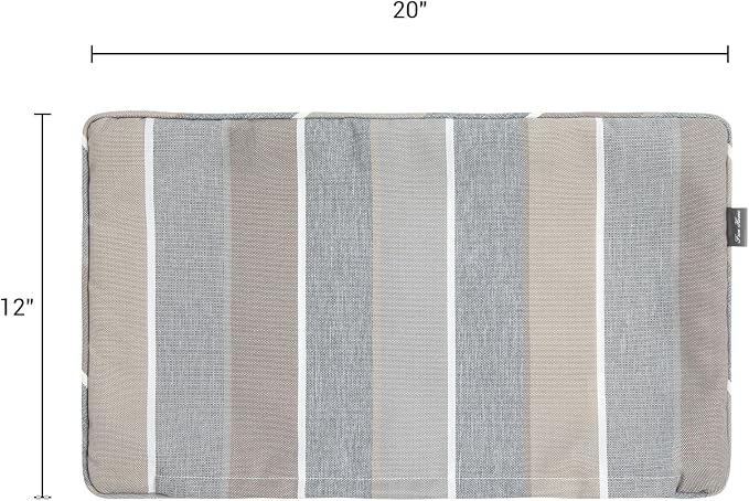 FUNHOME Waterproof Outdoor Lumbar Pillow Covers Set of 2,Home Decor for Garden Patio Furniture,Couch,Sofa 12"x20" Inch Decorative Pillows Cover Only,NO Insert(Gray Stripe)