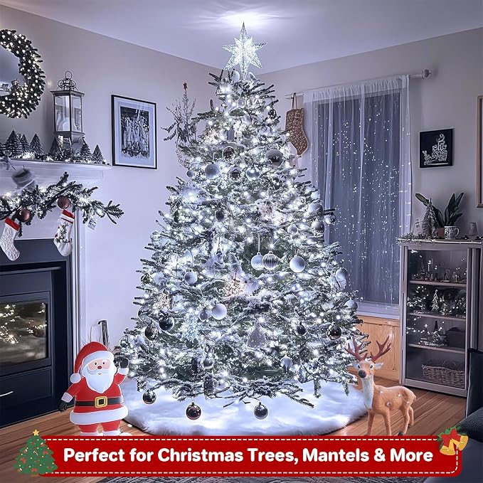 66ft 200 LED Christmas StringLights, End-to-End Plug 8 Modes Christmas Lights with Timer, OutdoorIndoor Fairy Lights Christmas Tree, Patio, Garden, Party, Wedding, Holiday, Cool White
